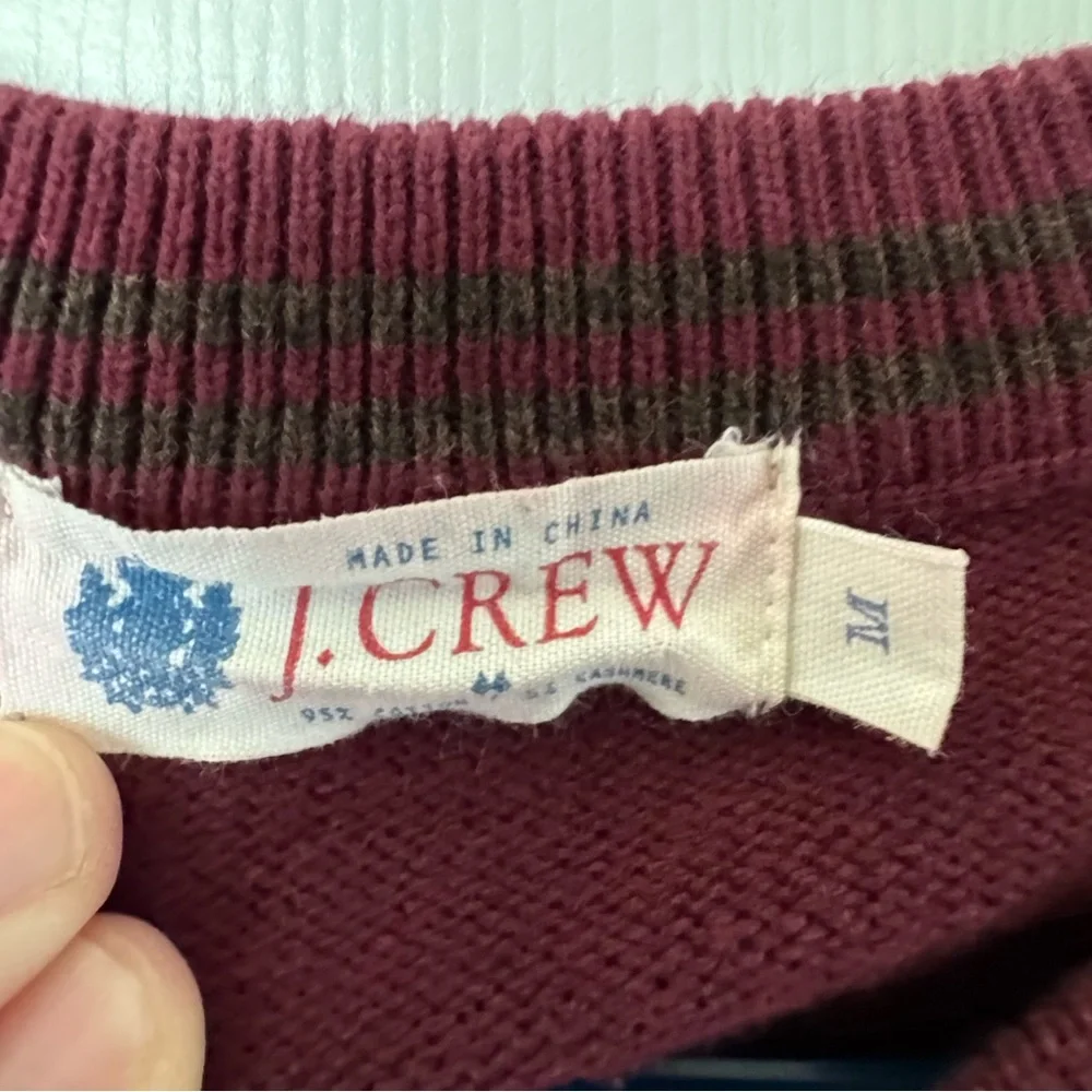 J. Crew Cashmere Blend Burgundy Sweater EUC Size Medium